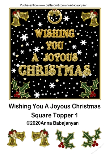 Wishing You A Joyous Christmas Square Topper 1