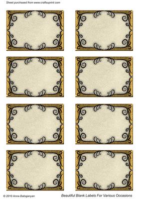 Beautiful Blank Labels for Various Occasions