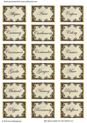 Mini Spice Labels for Your Kitchen (1)