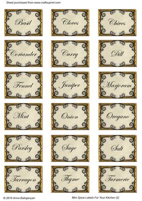 Mini Spice Labels for Your Kitchen (2)