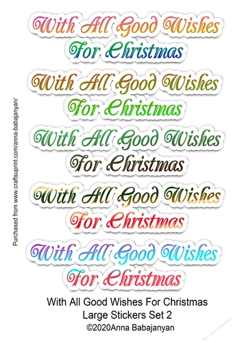 With All Good Wishes For Christmas Large Stickers Set 2