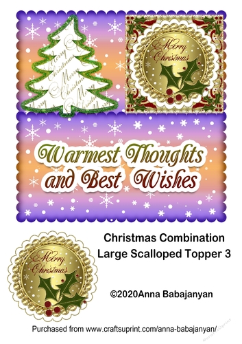 Christmas Combination Large Scalloped Topper 3