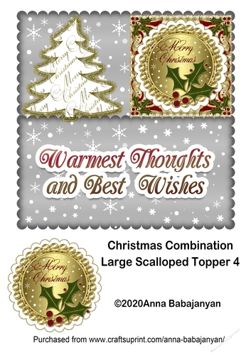 Christmas Combination Large Scalloped Topper 4