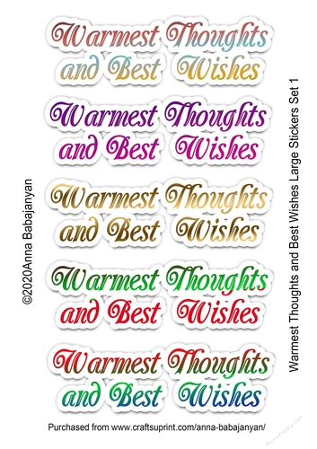Warmest Thoughts and Best Wishes Large Stickers Set 1