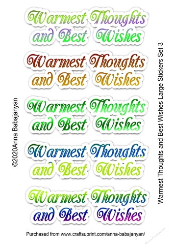 Warmest Thoughts and Best Wishes Large Stickers Set 3