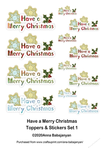 Have a Merry Christmas Toppers & Stickers Set 1