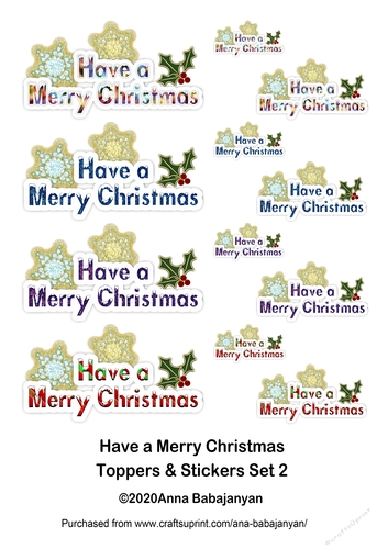 Have a Merry Christmas Toppers & Stickers Set 2