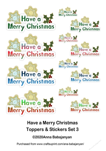 Have a Merry Christmas Toppers & Stickers Set 3