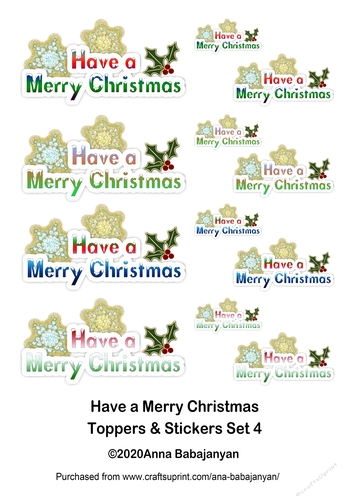 Have a Merry Christmas Toppers & Stickers Set 4