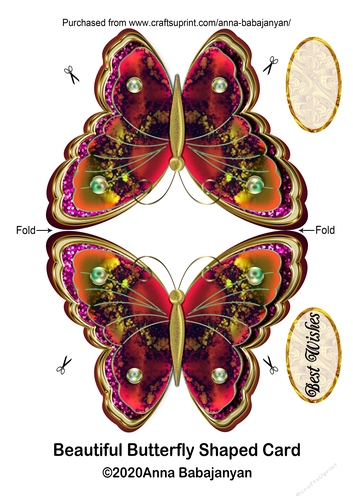 Beautiful Butterfly Shaped Card
