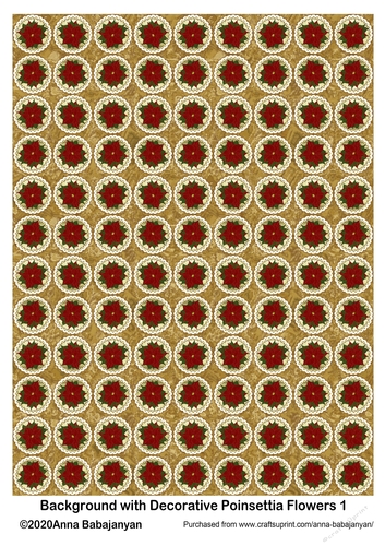 Background with Decorative Poinsettia Flowers 1