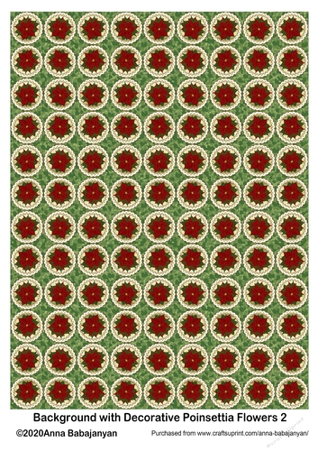 Background with Decorative Poinsettia Flowers 2