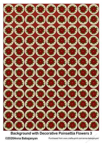 Background with Decorative Poinsettia Flowers 3