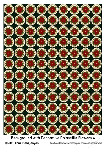 Background with Decorative Poinsettia Flowers 4
