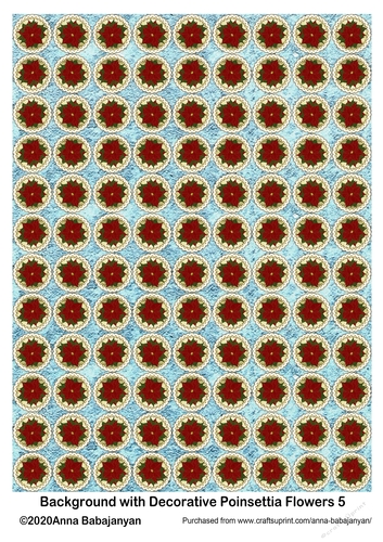Background with Decorative Poinsettia Flowers 5