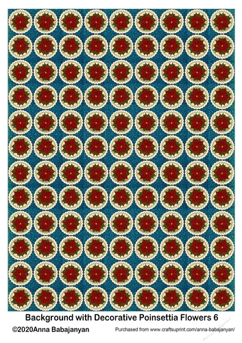 Background with Decorative Poinsettia Flowers 6