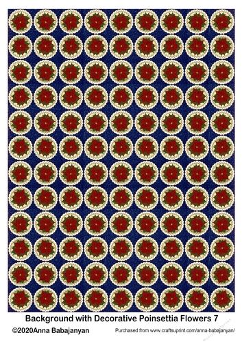 Background with Decorative Poinsettia Flowers 7