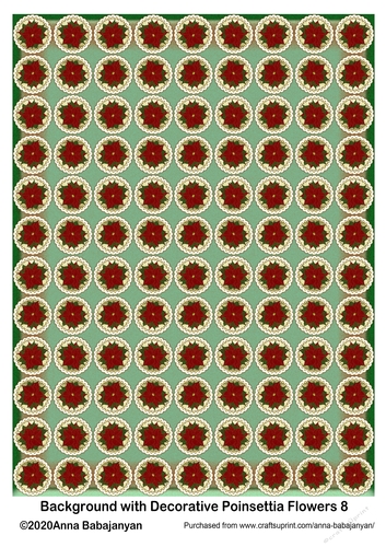 Background with Decorative Poinsettia Flowers 8