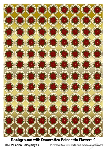 Background with Decorative Poinsettia Flowers 9