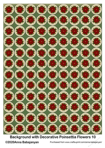 Background with Decorative Poinsettia Flowers 10