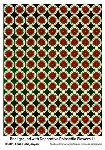 Background with Decorative Poinsettia Flowers 11