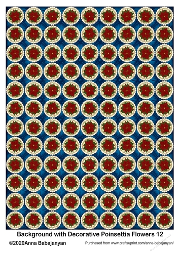 Background with Decorative Poinsettia Flowers 12