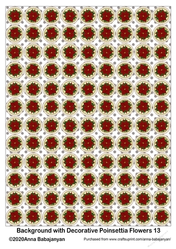 Background with Decorative Poinsettia Flowers 13