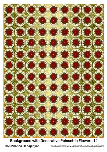 Background with Decorative Poinsettia Flowers 14