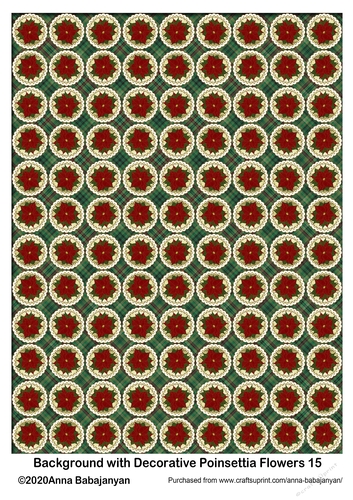 Background with Decorative Poinsettia Flowers 15