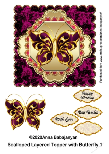 Scalloped Layered Topper with Butterfly 1