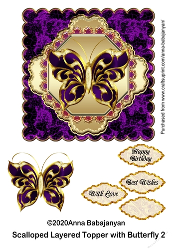 Scalloped Layered Topper with Butterfly 2
