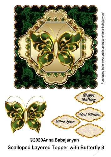 Scalloped Layered Topper with Butterfly 3