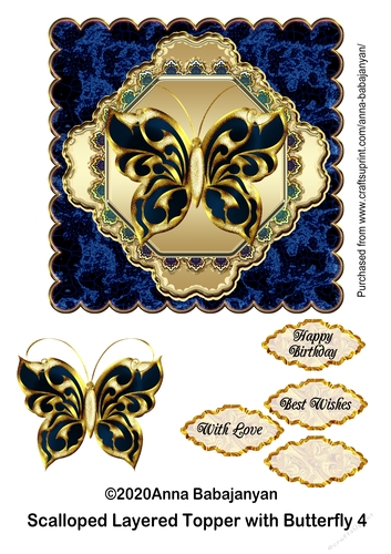 Scalloped Layered Topper with Butterfly 4