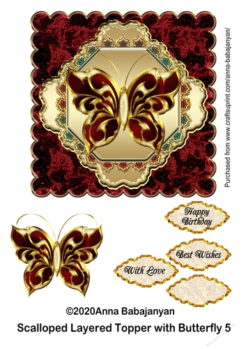 Scalloped Layered Topper with Butterfly 5