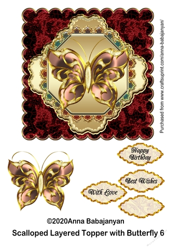 Scalloped Layered Topper with Butterfly 6