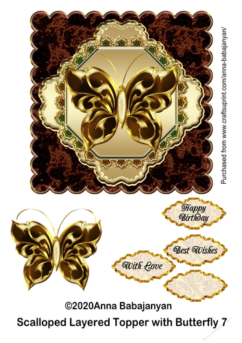 Scalloped Layered Topper with Butterfly 7