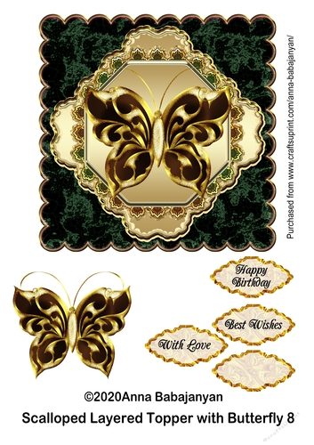 Scalloped Layered Topper with Butterfly 8