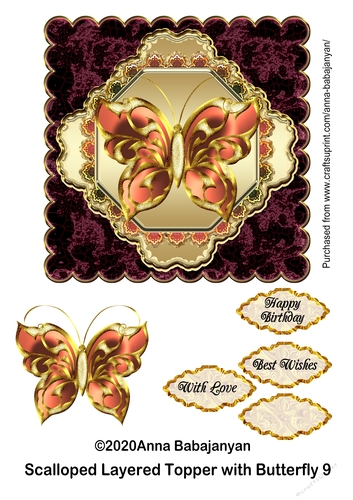 Scalloped Layered Topper with Butterfly 9