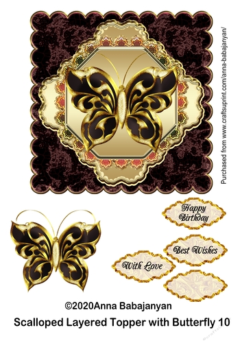 Scalloped Layered Topper with Butterfly 10