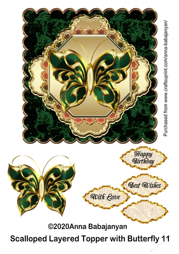 Scalloped Layered Topper with Butterfly 11