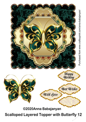 Scalloped Layered Topper with Butterfly 12