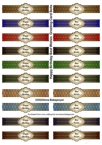 Happy Birthday Best Wishes Greeting Card Belts
