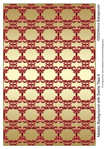 Metallic Background with Swirls Tiles 6
