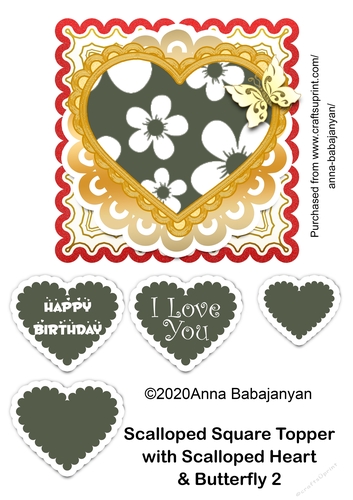 Scalloped Square Topper with Scalloped Heart & Butterfly 2
