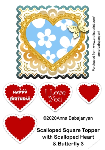 Scalloped Square Topper with Scalloped Heart & Butterfly 3