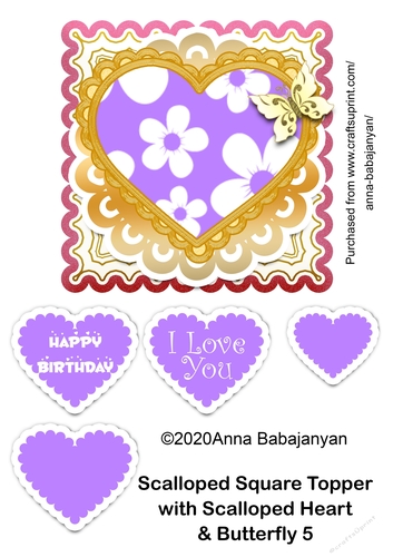 Scalloped Square Topper with Scalloped Heart & Butterfly 4