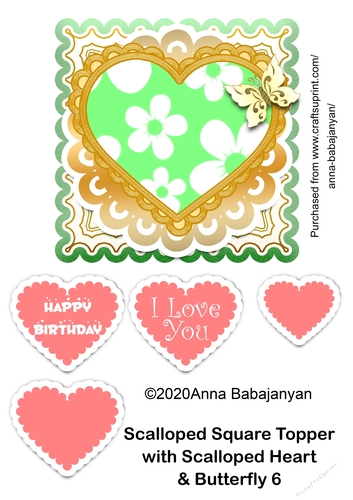 Scalloped Square Topper with Scalloped Heart & Butterfly 6