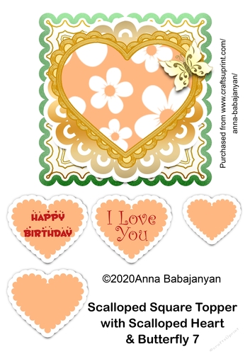 Scalloped Square Topper with Scalloped Heart & Butterfly 7