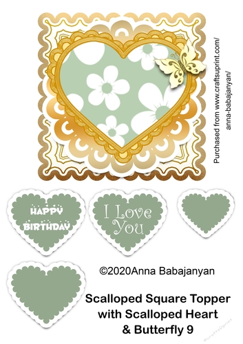 Scalloped Square Topper with Scalloped Heart & Butterfly 9