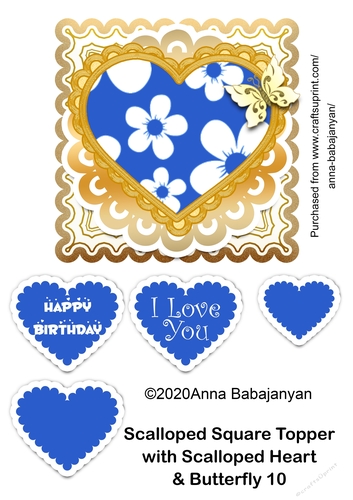 Scalloped Square Topper with Scalloped Heart & Butterfly 10